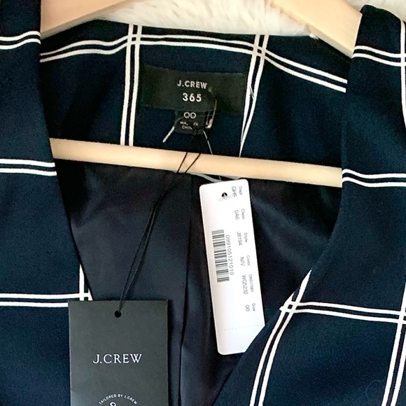NEW J Crew 365 Navy White Windowpane Check Double Breasted Blazer Jacket 00 NWT - Picture 3 of 16